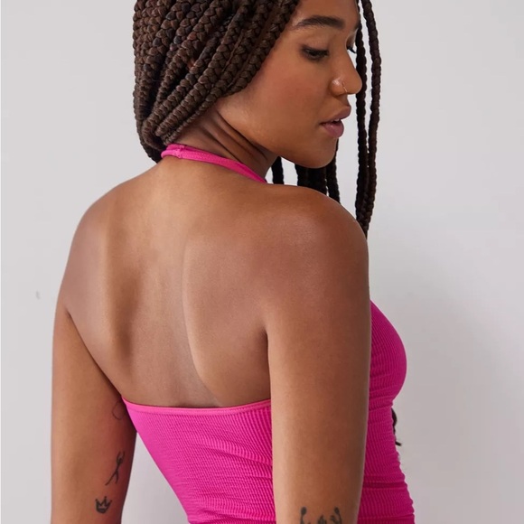 Urban Outfitters Pink Jackie Seamless Halter Top Size L Intimates & Sleepwear - Picture 2 of 7